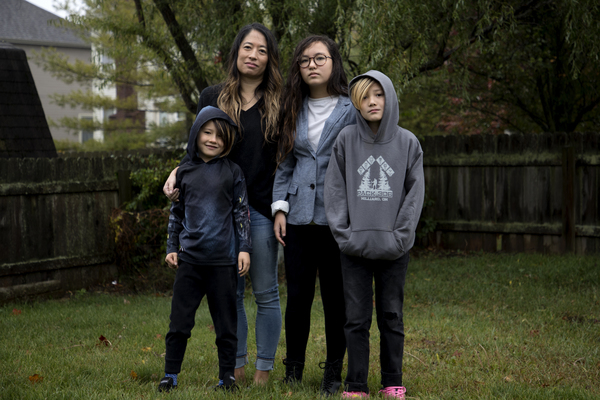Joyce Chen and her children, Campbell, 7, Bryn, 12, and Emerson, 10.