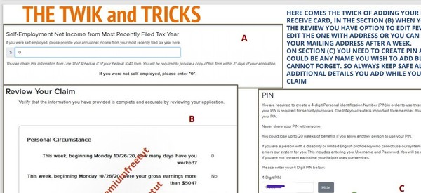 Tutorial for applying for benefits from New York, used by scammer and found online by Agari.