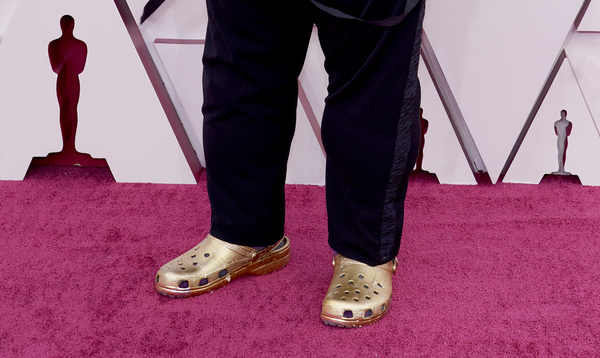 Gold Crocs were Questlove's fashion statement at this year's Academy Awards in April.