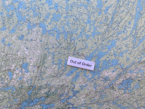 A map with a note that reads "Out of Order"