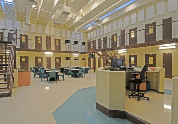 a large central room in a jail