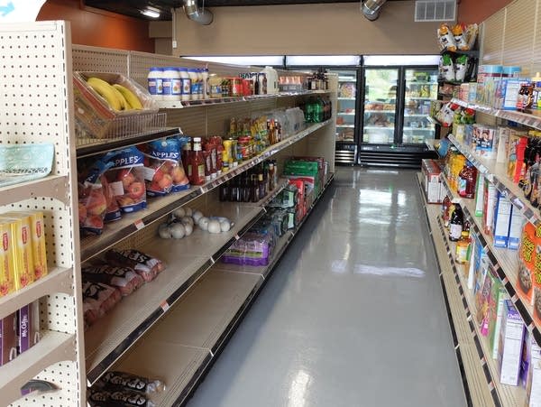 a grocery store aisle 