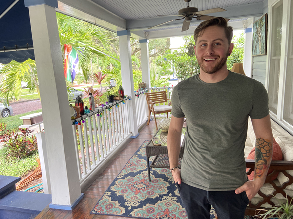 Jared Muha says he "very reluctantly" voted for Biden. "I knew I wasn't going to be rich when I got a degree in history, you know what I mean? But I would like to just be able to live comfortably."