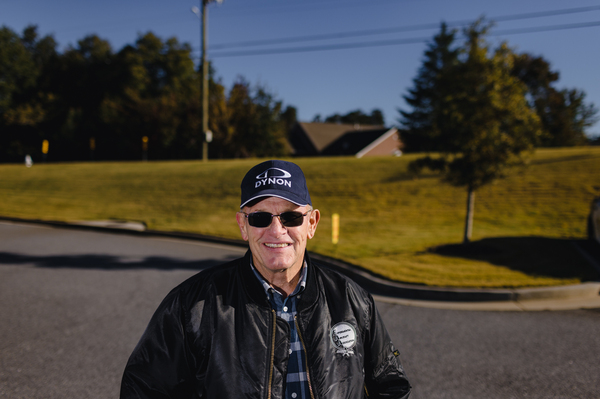 Jack Hunt photographed after voting at a polling location at the Elections and Voter Registration Office in Cumming, Georgia.