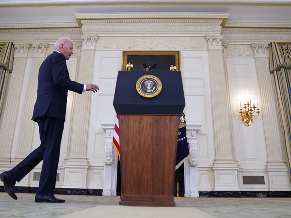 President Biden speaks about the economy in the State Dining Room of the White House on July 19, 2021.