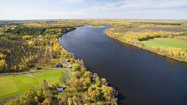 An image of the Rainy River in Superior National Forest, near the Boundary Waters Canoe Area.