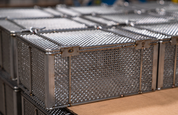 Marlin Steel makes specialized wire products, like these baskets seen at its Baltimore factory, used by pharmaceutical, food processing and aerospace companies in North America, Europe, and Asia.