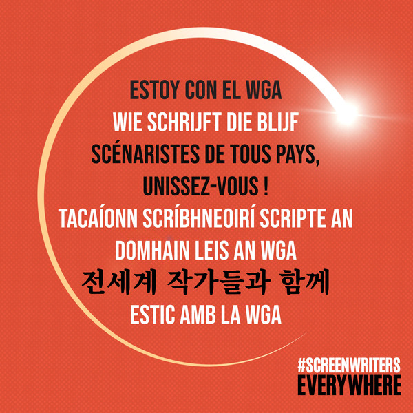 Social media messaging from the #ScreenwritersEverywhere International Day of Solidarity