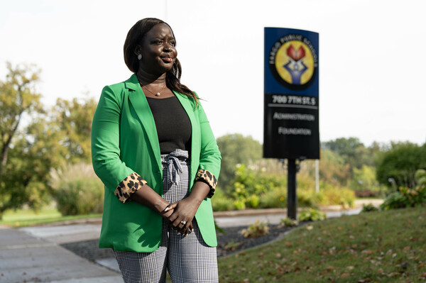 Nyamal Dei was born in what is now South Sudan. She was elected to the Fargo Public Schools Board of Education in 2022 — the first Black woman to be elected to public office in Fargo, N.D.