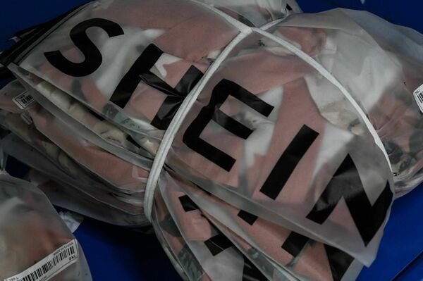 Shoppers receive Shein garment packages in individual bags like these.