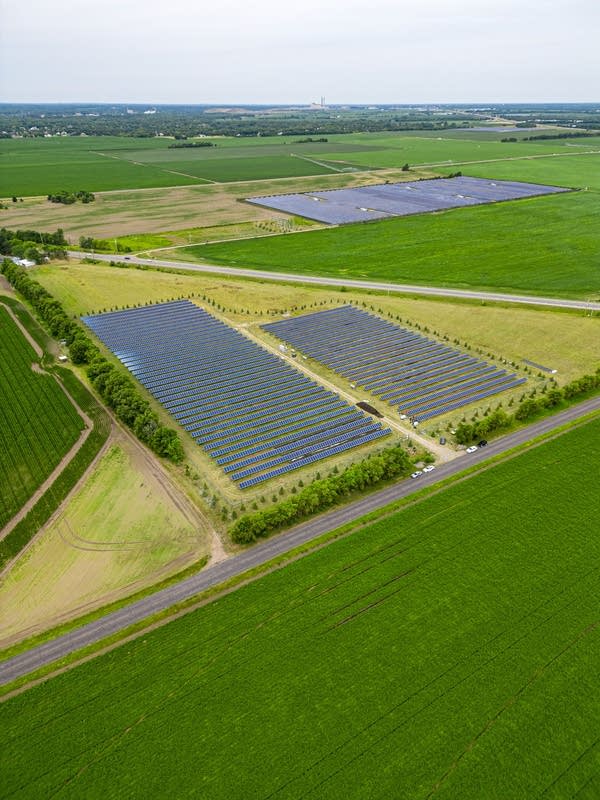 Images of an agrivoltaic pilot project