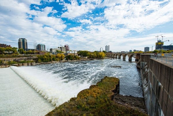 River with city skyline in background