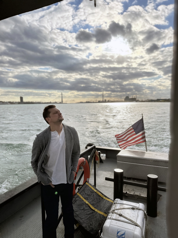 Scott Skrzypczak on the pilot boat he uses to board international vessels passing through Detroit.