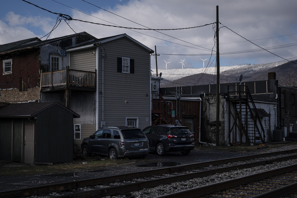 Railway tracks that allow trains carrying coal, among other commodities, snake through Keyser.