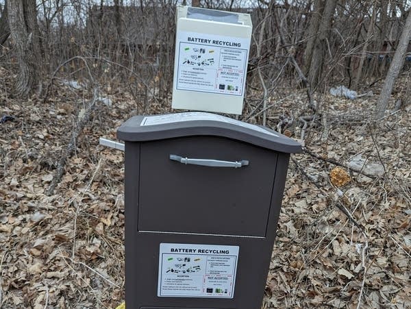 a brown metal box 