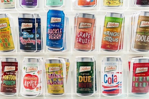 Stickers representing the variety of soda flavors