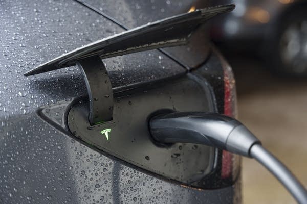 An EV charger is connected 