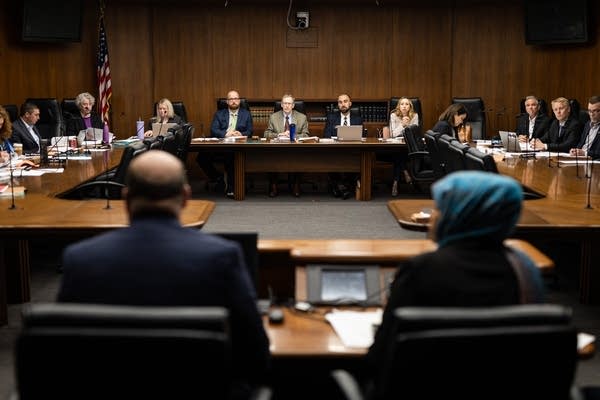 A House committee sits at a large table